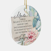 Moeder van de bruidgeschenk keramisch ornament (Rechts)