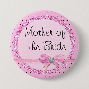 Moeder van de Button Bride Pink en Black Stippen