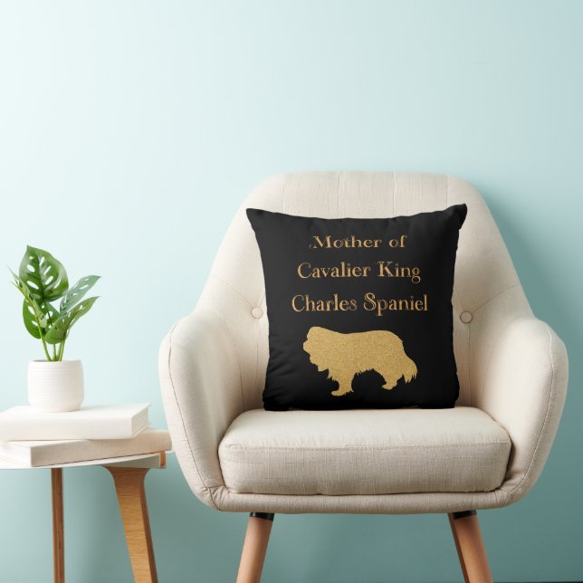 Moeder van de Cavalier King Charles Spaniel Goud Kussen (Stoel)