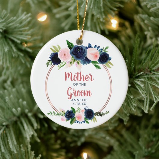 Moeder van de gepersonaliseerde marinier Blush Roz Keramisch Ornament (Boom)