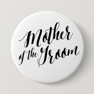 Moeder van de Groom Black Script Button