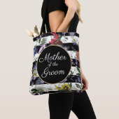 Moeder van de Groom Black White Stripes Flowers Draagtas (Dichtbij)