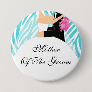 Moeder van de Groom Button / Pin Turquoise