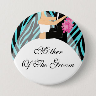 Moeder van de Groom Button / Pin Turquoise