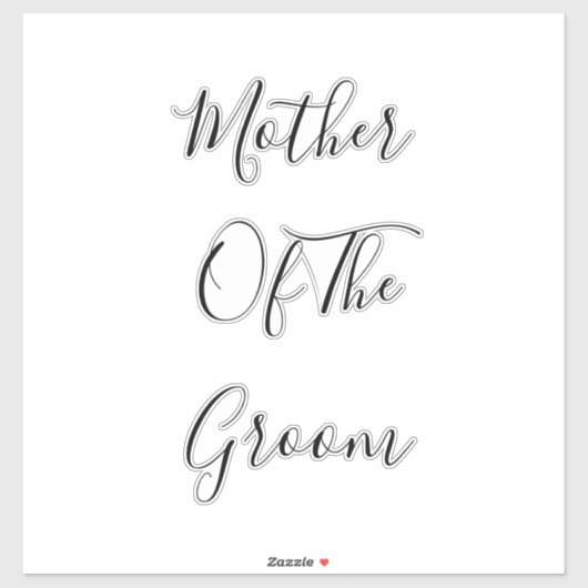 Moeder van de Groom Elegant Classy Decor 2023 Sticker (Vel)