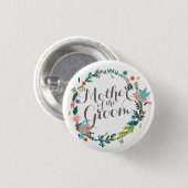 Moeder van de Groom Floral Wreath Wedding Button (Voorkant /achterkant)