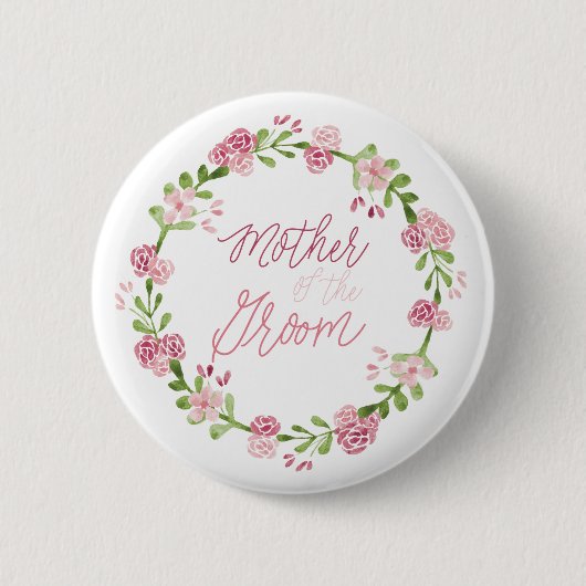 Moeder van de Groom Flower Button Pin (Voorkant)