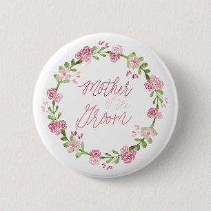 Moeder van de Groom Flower Button Pin