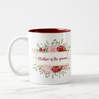 Moeder van de Groom Gift Elegant Waterverf Floral Tweekleurige Koffiemok