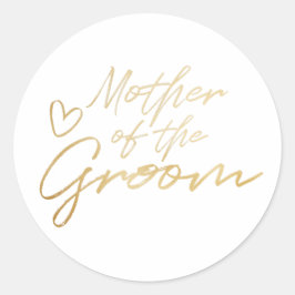 Moeder van de groom - Goudfoliesticker Ronde Sticker