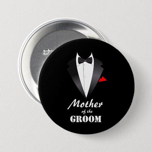 Moeder van de Groom met Tuxedo-Shirt - Button (Voorkant /achterkant)