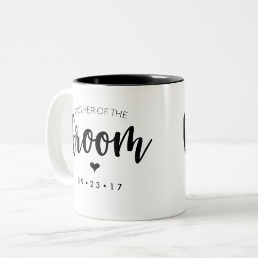 Moeder van de Groom Mok Pas uw datum aan (Voorkant links)