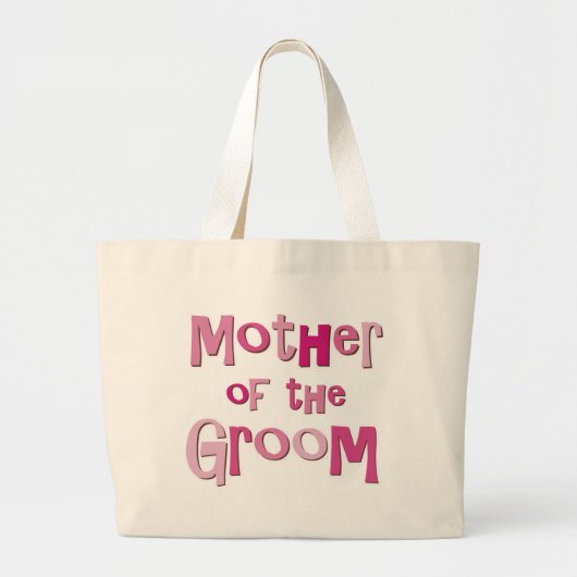 Moeder van de Groom Pink Brown Grote Tote Bag (Voorkant)