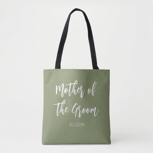 Moeder van de Groom Sage Green Canvas tas (Voorkant)