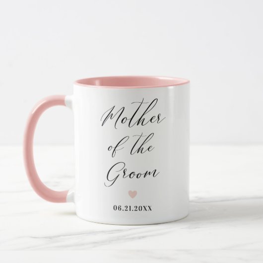 Moeder van de Groom Script Wedding Gift Mok (Links)