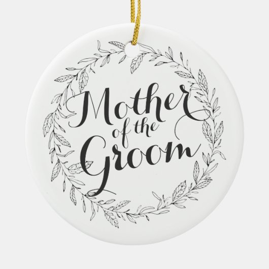 Moeder van de Groom Simple Floral Wedding Ornament (Voorkant)
