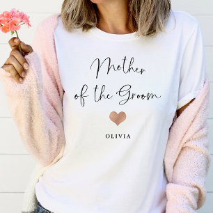 Moeder van de Groom Trendy Script and Heart T-shirt