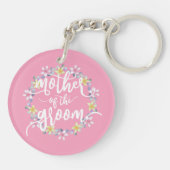 Moeder van de Groom Wedding Calligrafie | Sleutelh Sleutelhanger (Achterkant)