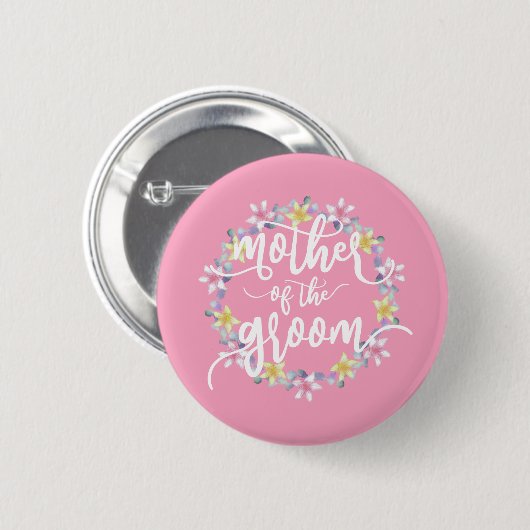 Moeder van de Groom Wedding Calligraphy Pin Button (Voorkant /achterkant)