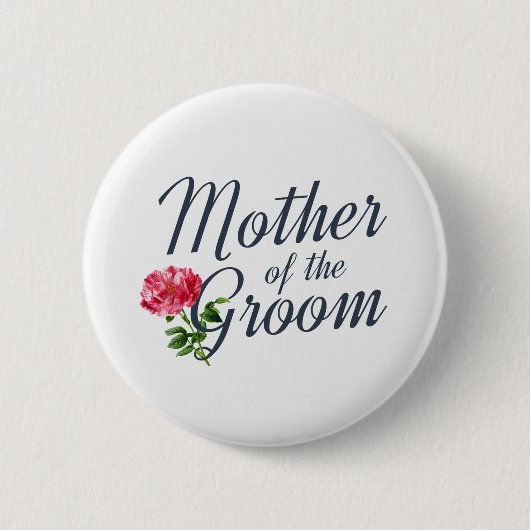 Moeder van de Groom Wedding Calligraphy Pin Button (Voorkant)