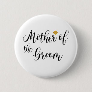 Moeder van de Groom Wedding Party Pin-back Button