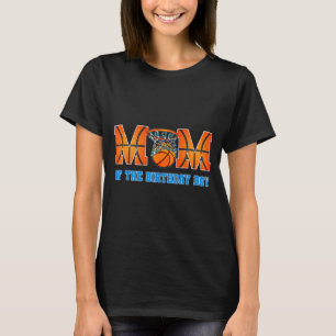 Moeder van de jarige jongen basketbal thema famili t-shirt