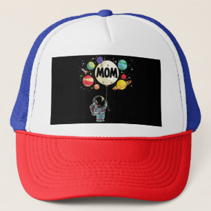 Moeder van de jarige jongen ruimte astronaut 1e ve trucker pet