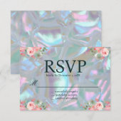 Moeder van de Parel Iriserende Elegante Bruiloft R Kaart (Voorkant / Achterkant)