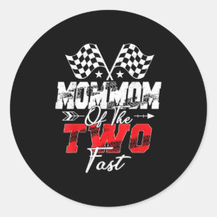 Moeder van de twee snelle raceauto's voor de tweed ronde sticker
