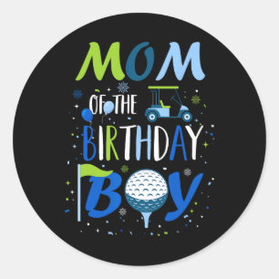 Moeder van de verjaardag jongen gat in een golf sp ronde sticker