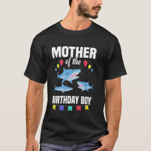 Moeder van de verjaardag jongen haai partij t-shirt