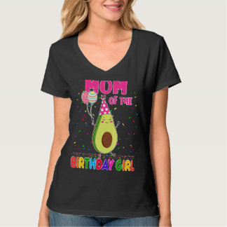 Moeder van de verjaardag meisje avocados thema fam t-shirt
