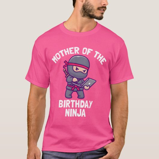 Moeder van de verjaardag Ninja vrienden T-shirt (Voorkant)