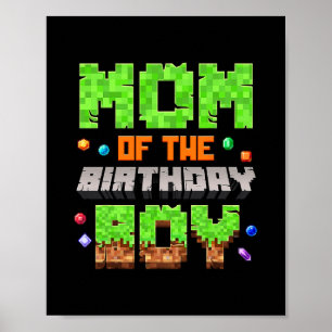 Moeder Van De Verjaardagsjongen Pixel Gaming Video Poster
