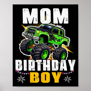 Moeder van de verjaardagsmonstertruck familie weds poster