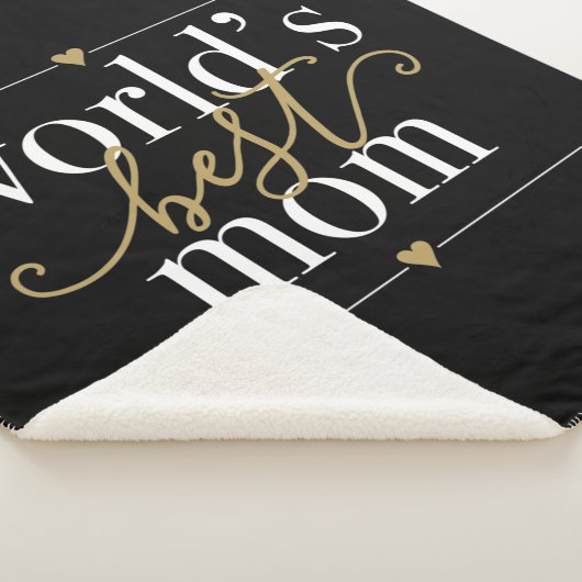 Moeder van de Wereld Elegant Zwart en Goud Sherpa Deken (3/4)