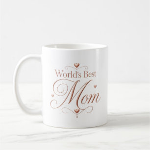 Moeder van de Wereld Elegante Rose Gouden Typograf Koffiemok