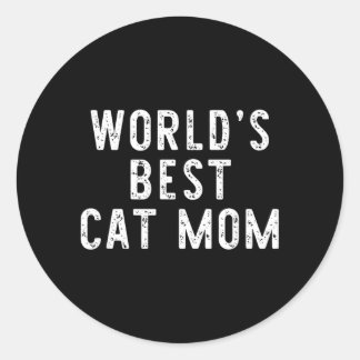 Moeder van de Wereld Kat Grappig Kerstcadeau Ronde Sticker