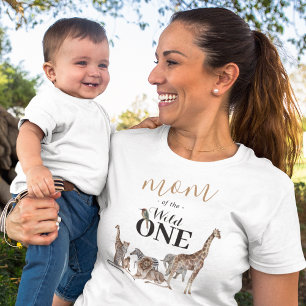 Moeder van de wilde Safari Eerste Verjaardag T-shirt