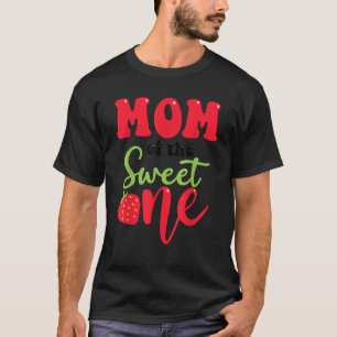 Moeder van de zoete één aardbei zomer eerste geboo t-shirt