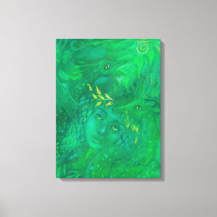 Moeder van Dragons Goddess Fantasy Surreal Paintin Canvas Afdruk
