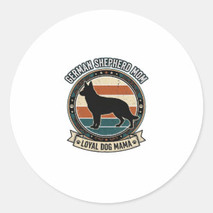 Moeder van Duitse Herders Retro T-Shirt voor Honde Ronde Sticker