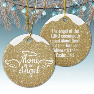 Moeder van een Engel Gouden Christelijke Kerstmis Keramisch Ornament