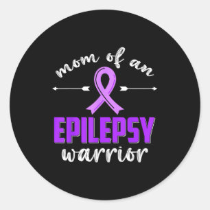 Moeder van een epilepsie krijger epilepsie bewustz ronde sticker