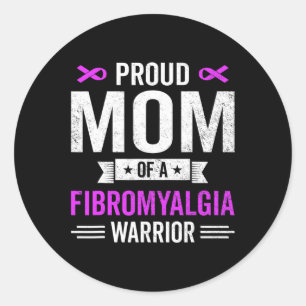 Moeder van een Fibromyalgie Warrior Survivor Aware Ronde Sticker