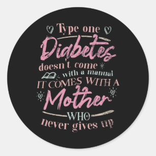 Moeder van een kind met diabetes T1D Ronde Sticker