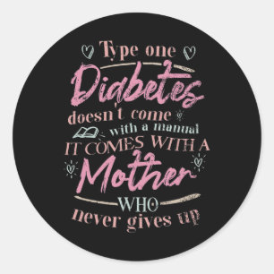 Moeder van een kind met diabetes T1D Ronde Sticker