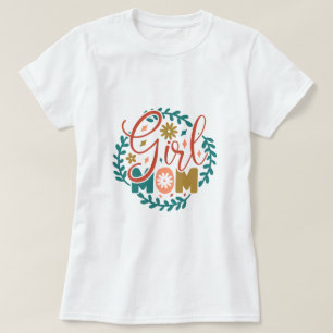 Moeder van een Meisje Retro Typografie T-shirt