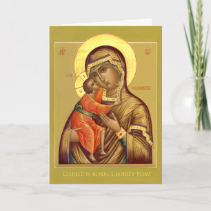 Moeder van God Feodorovskaya-Icoon kerstkaart Feestdagen Kaart