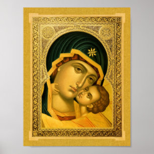 Moeder van God Glykophilousa - Icon Poster